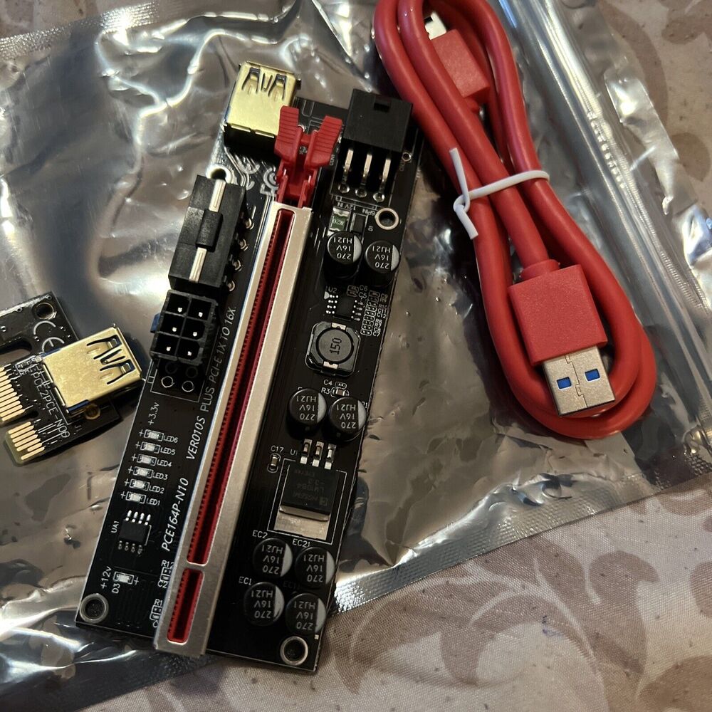 PCI-E 1x to 16x Powered USB3.0 GPU Riser Extender Adapter Card - Picture 2 of 16